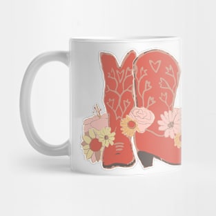 Red Boots and Flowers Mug